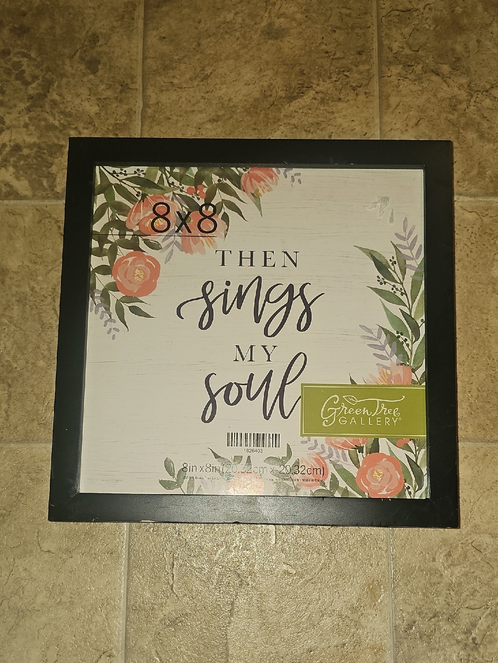 GreenTree Gallery 'Then Sings My Soul' Floral 8x8 Wall Art - Black Frame